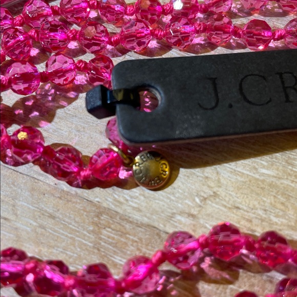 NWT J. Crew Pink Beaded Necklace with Tassel Charm - Picture 6 of 8